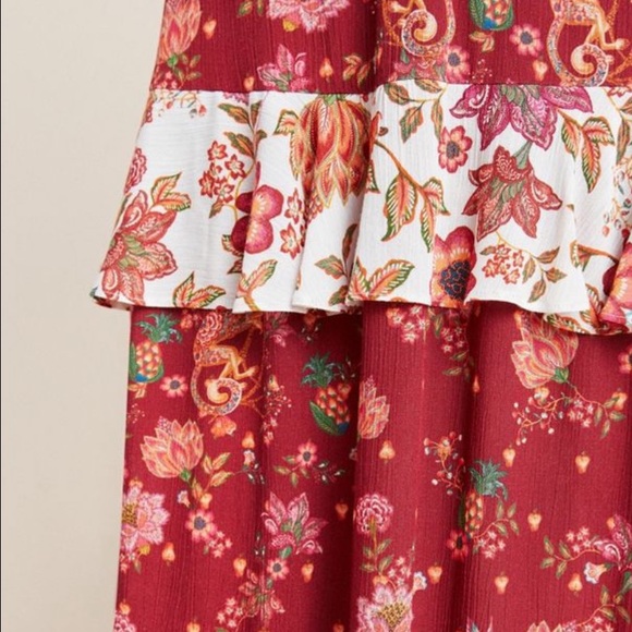 NWT Farm Rio Portia Tiered Floral Maxi Skirt Anthropologie - Picture 4 of 4